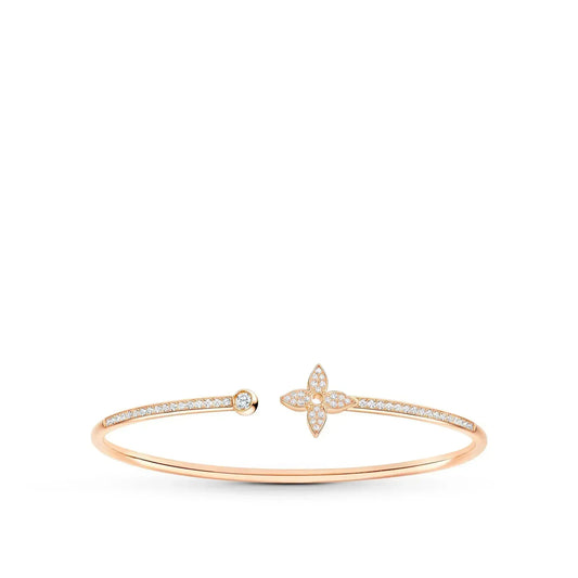 [CharmAmor]IDYLLE PINK GOLD OPEN BRACELET DIAMOND PAVED