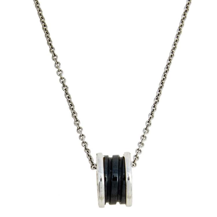 [CharmAmor]ZERO 1 BLACK CERAMIC SILVER NECKLACE