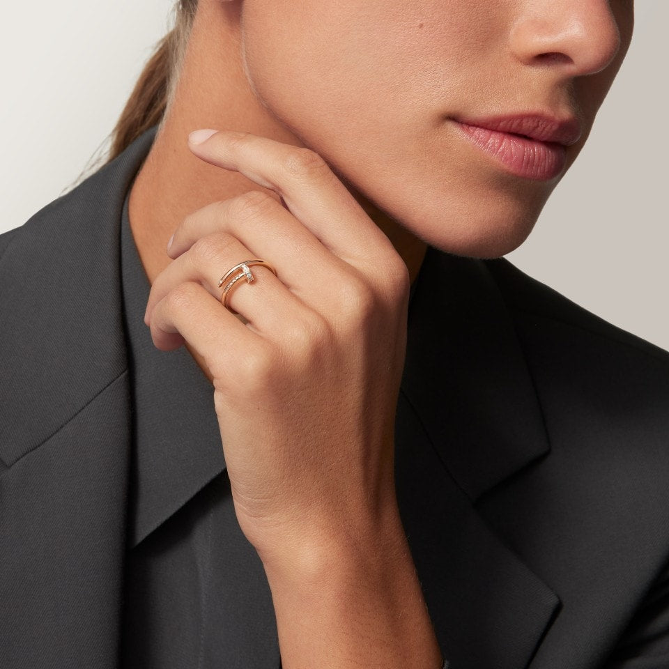[CharmAmor]JUSTE 1.8MM HALF DIAMOND RING