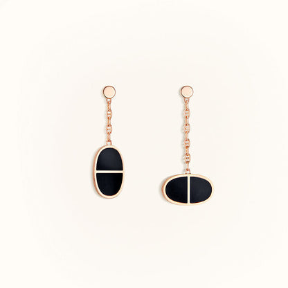 [CharmAmor]CHAINE VERSO BLACK CERAMIC EARRINGS