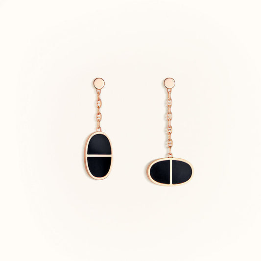 [CharmAmor]CHAINE VERSO BLACK CERAMIC EARRINGS