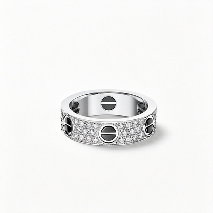 [CharmAmor]LOVE RING 5.5MM DIAMONDS PAVED CERAMIC