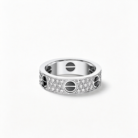 [CharmAmor]LOVE RING 5.5MM DIAMONDS PAVED CERAMIC