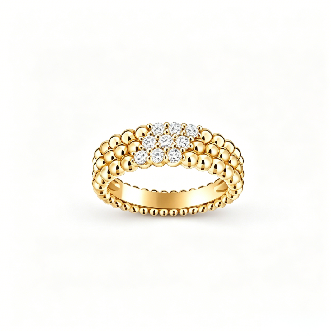 [CharmAmor]Three-row diamond ring