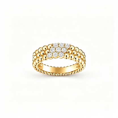 [CharmAmor]Three-row diamond ring