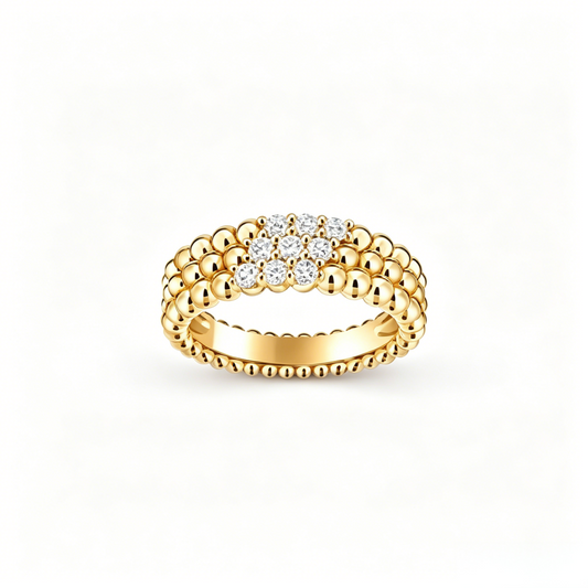 [CharmAmor]Three-row diamond ring
