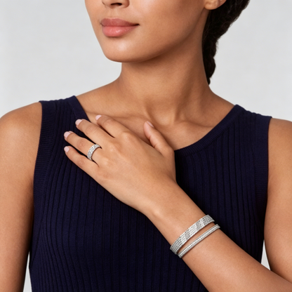 [CharmAmor]Three-row diamond ring