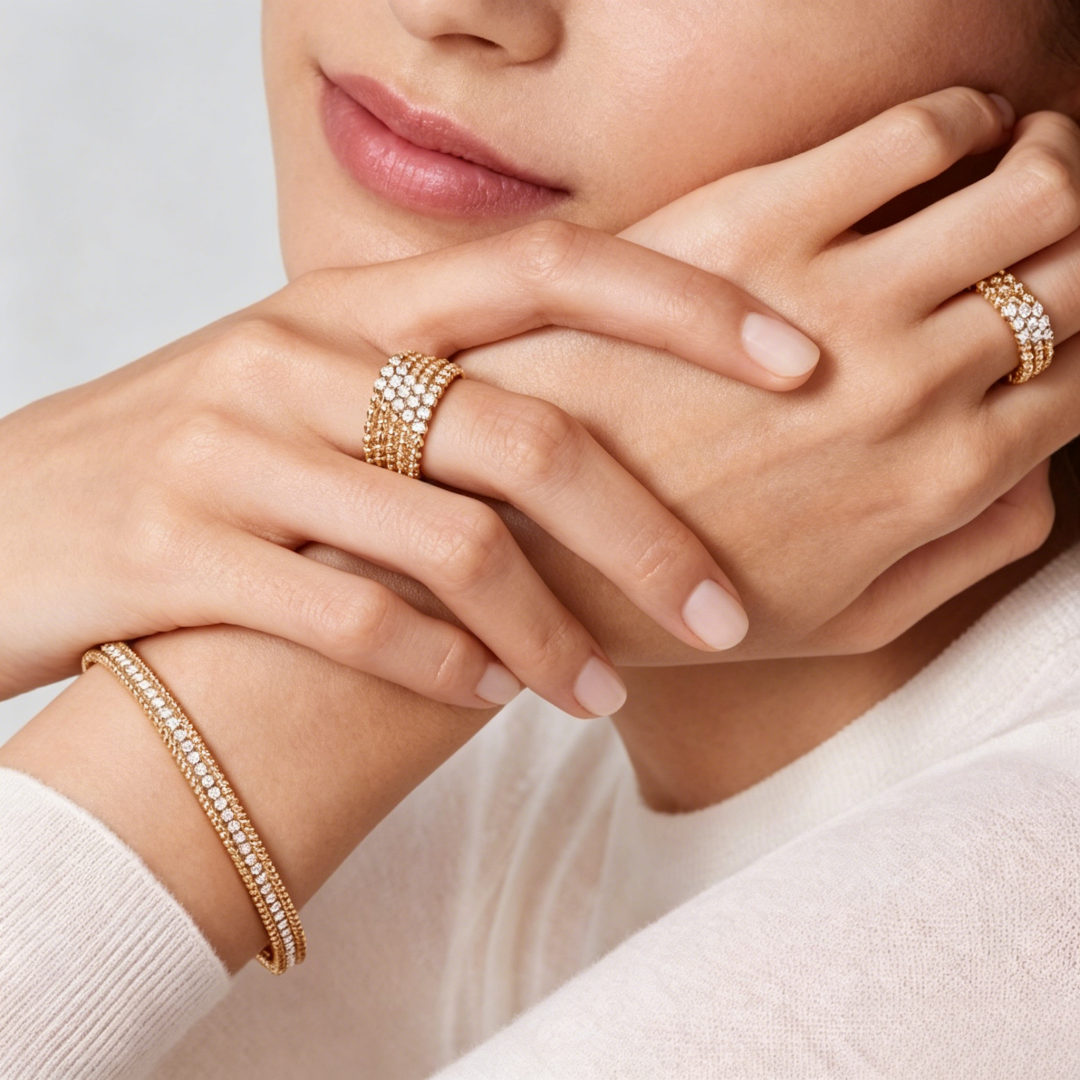 [CharmAmor]Three-row diamond ring