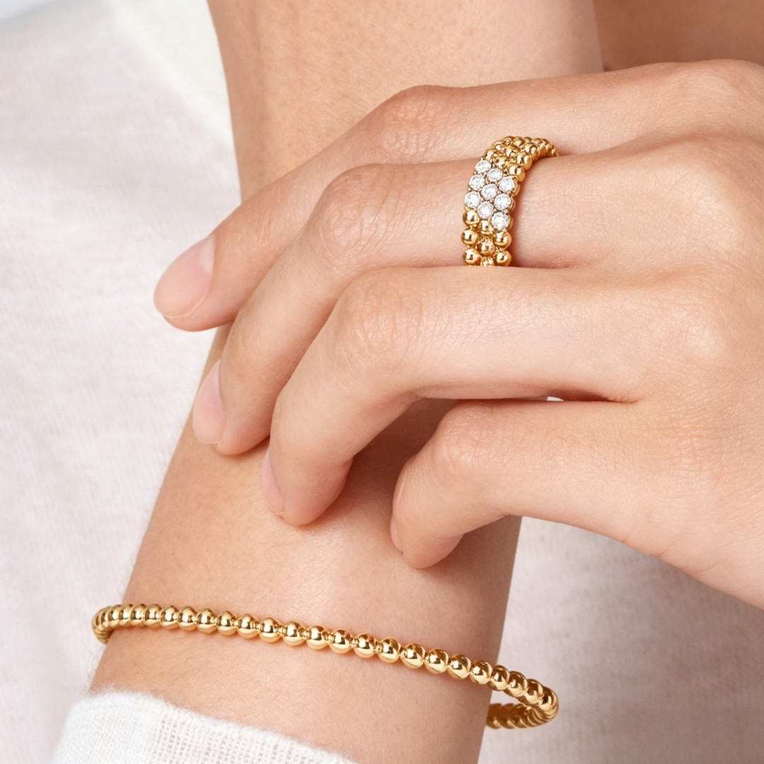 [CharmAmor]Three-row diamond ring