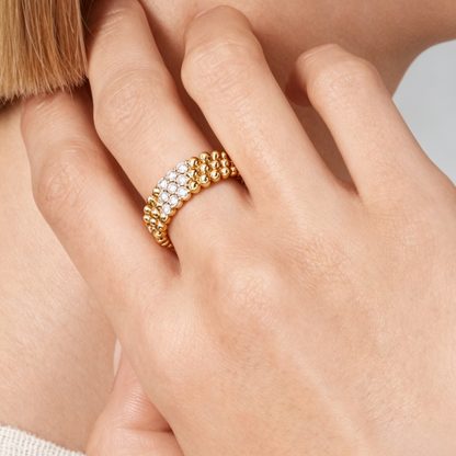 [CharmAmor]Three-row diamond ring
