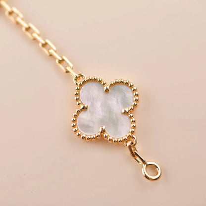 [CharmAmor] CLOVER WHITE PEARL MOP 5 MOTIF BRACELET COLLECTION