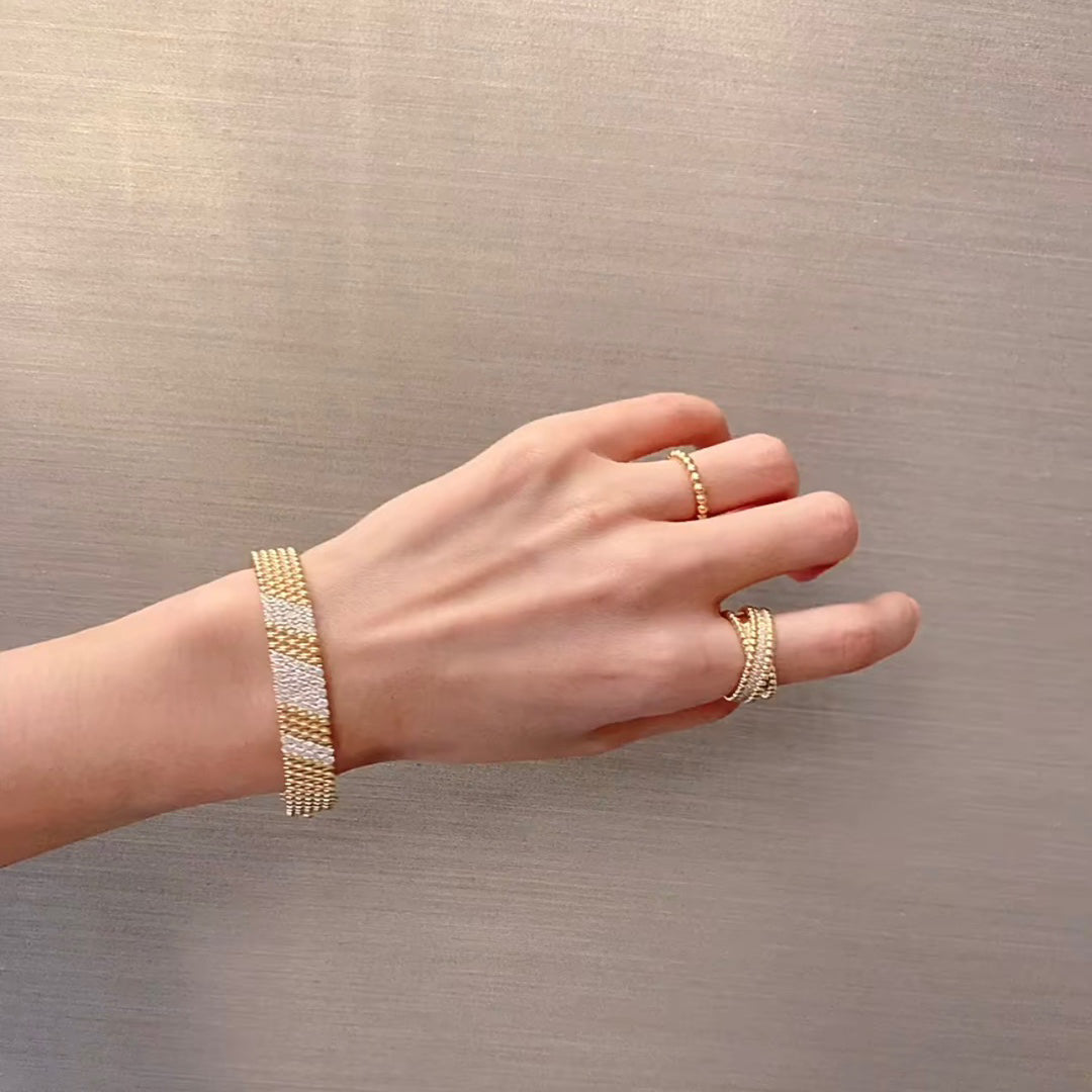 [CharmAmor]Five-row diamond bracelet