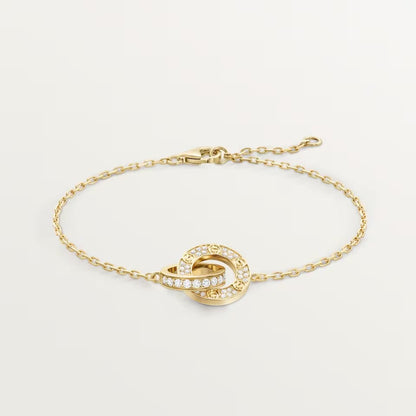 [CharmAmor]LOVE DOUBLE RING FULL DIAMOND BRACELET