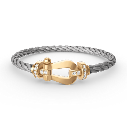 [CharmAmor]FORCE LARGE HORSESHOE HALF DIAMOND BRACELET GOLD