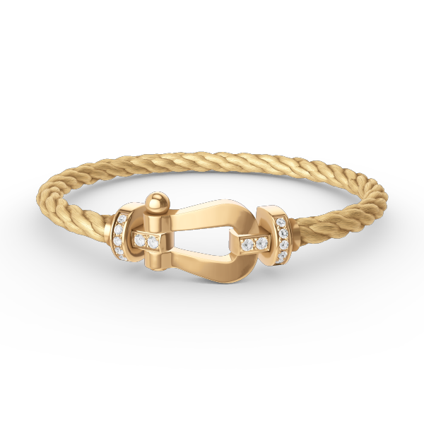 [CharmAmor]FORCE LARGE HORSESHOE HALF DIAMOND BRACELET GOLD