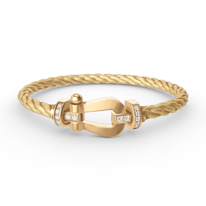 [CharmAmor]FORCE LARGE HORSESHOE HALF DIAMOND BRACELET GOLD