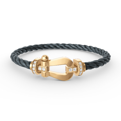 [CharmAmor]FORCE LARGE HORSESHOE HALF DIAMOND BRACELET GOLD