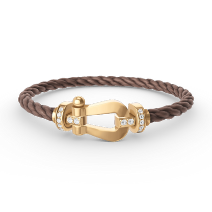 [CharmAmor]FORCE LARGE HORSESHOE HALF DIAMOND BRACELET GOLD