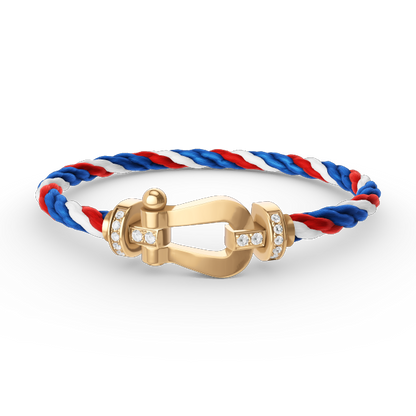 [CharmAmor]FORCE LARGE HORSESHOE HALF DIAMOND BRACELET GOLD