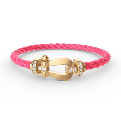 [CharmAmor]FORCE LARGE HORSESHOE HALF DIAMOND BRACELET GOLD
