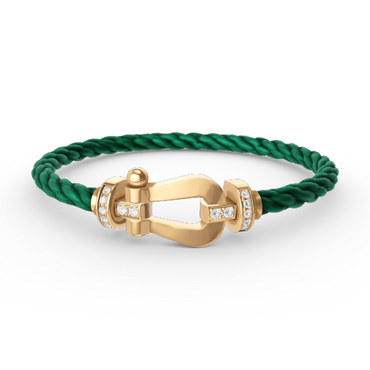 [CharmAmor]FORCE LARGE HORSESHOE HALF DIAMOND BRACELET GOLD