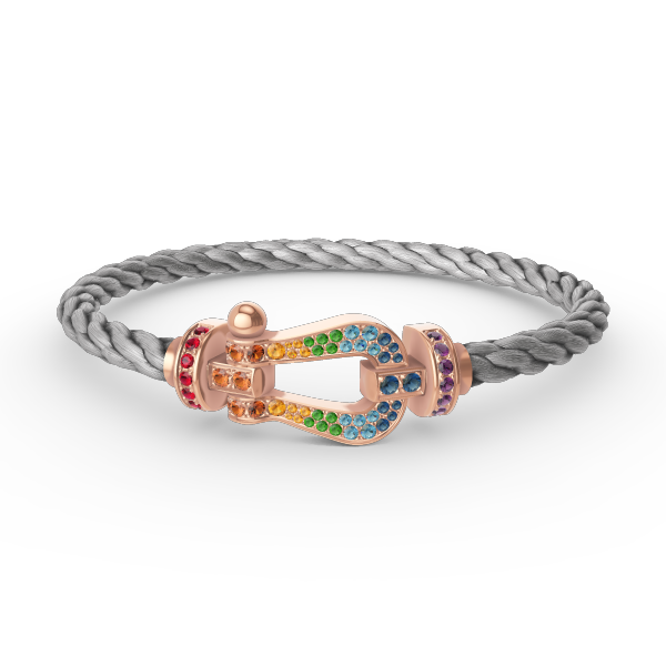 [CharmAmor]FORCE LARGE HORSESHOE  COLORED DIAMOND BRACELET ROSE GOLD