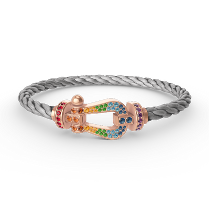 [CharmAmor]FORCE LARGE HORSESHOE  COLORED DIAMOND BRACELET ROSE GOLD