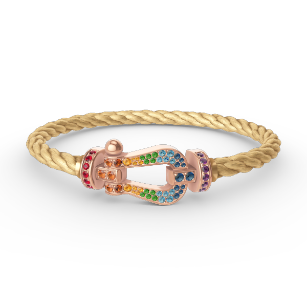 [CharmAmor]FORCE LARGE HORSESHOE  COLORED DIAMOND BRACELET ROSE GOLD