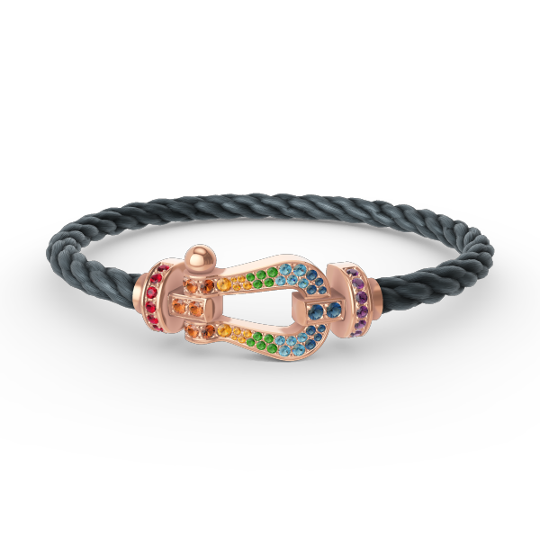[CharmAmor]FORCE LARGE HORSESHOE  COLORED DIAMOND BRACELET ROSE GOLD