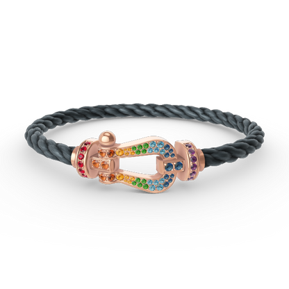[CharmAmor]FORCE LARGE HORSESHOE  COLORED DIAMOND BRACELET ROSE GOLD