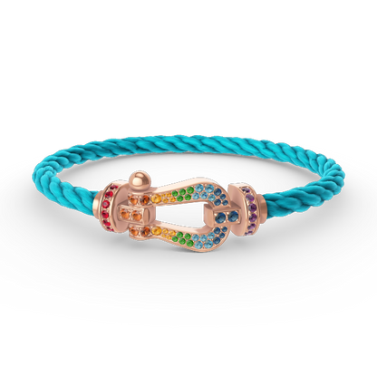 [CharmAmor]FORCE LARGE HORSESHOE  COLORED DIAMOND BRACELET ROSE GOLD