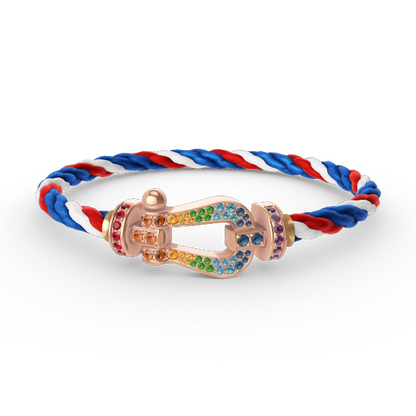 [CharmAmor]FORCE LARGE HORSESHOE  COLORED DIAMOND BRACELET ROSE GOLD