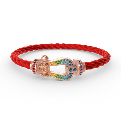 [CharmAmor]FORCE LARGE HORSESHOE  COLORED DIAMOND BRACELET ROSE GOLD