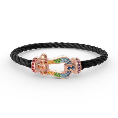 [CharmAmor]FORCE LARGE HORSESHOE  COLORED DIAMOND BRACELET ROSE GOLD