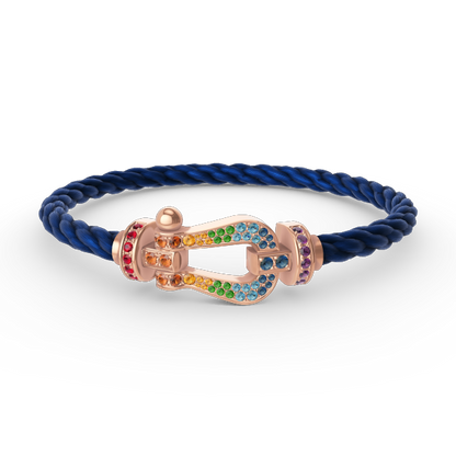 [CharmAmor]FORCE LARGE HORSESHOE  COLORED DIAMOND BRACELET ROSE GOLD