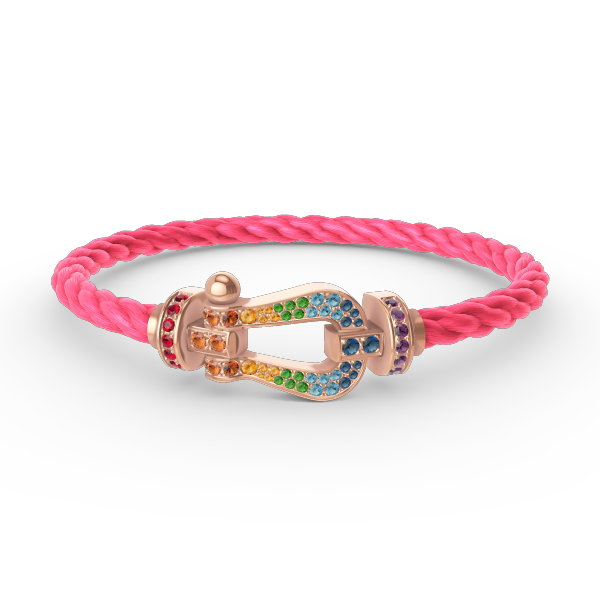 [CharmAmor]FORCE LARGE HORSESHOE  COLORED DIAMOND BRACELET ROSE GOLD