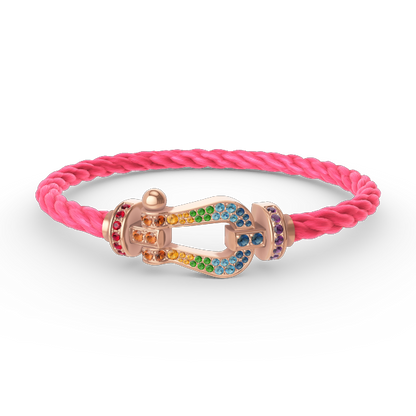 [CharmAmor]FORCE LARGE HORSESHOE  COLORED DIAMOND BRACELET ROSE GOLD