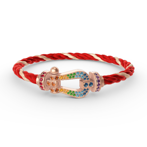 [CharmAmor]FORCE LARGE HORSESHOE  COLORED DIAMOND BRACELET ROSE GOLD