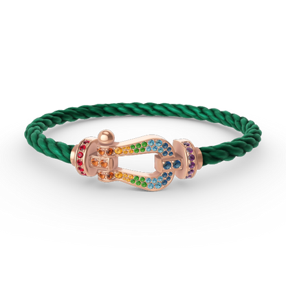 [CharmAmor]FORCE LARGE HORSESHOE  COLORED DIAMOND BRACELET ROSE GOLD