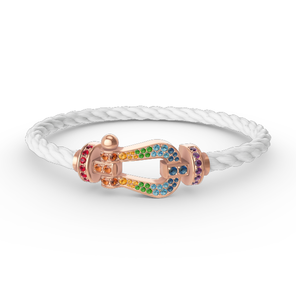 [CharmAmor]FORCE LARGE HORSESHOE  COLORED DIAMOND BRACELET ROSE GOLD