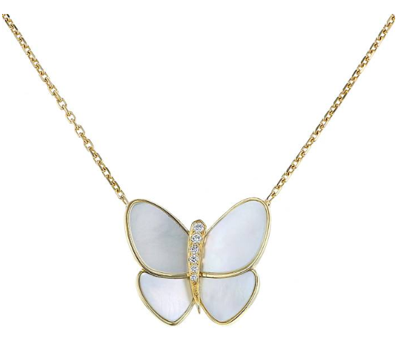 [CharmAmor]BUTTERFLY GOLD MOP DIAMOND NECKLACE