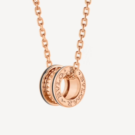 [CharmAmor]ZERO 1 ROCK PEDANT PINK GOLD BLACK NECKLACE