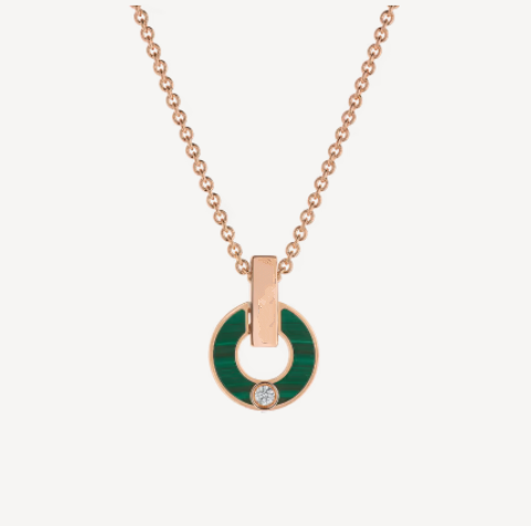 [CharmAmor]GARI NECKLACE PINK GOLD MALACHITE