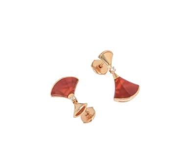 [CharmAmor]DREAM Carnelian PINK GOLD EARRINGS
