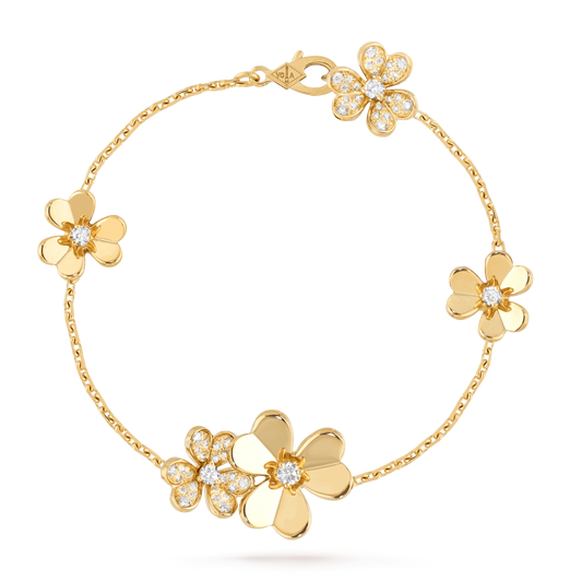 [CharmAmor]FRIVOLE GOLD 5 FLOWERS BRACELET
