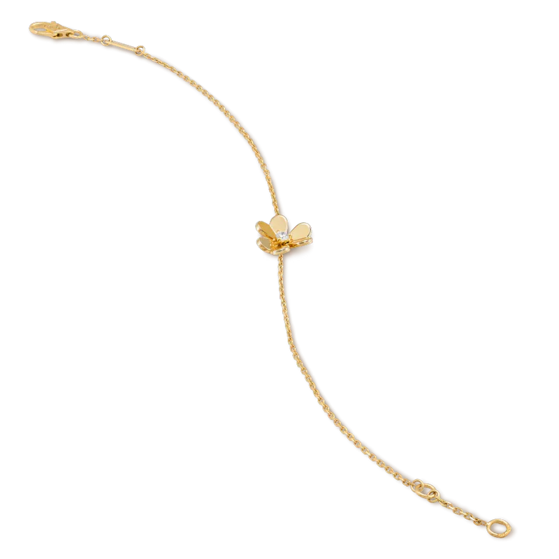 [CharmAmor]FRIVOLE GOLD FLOWER PINK MALACHITE BRACELET