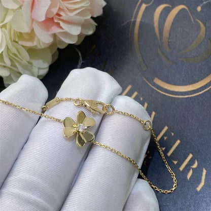 [CharmAmor]FRIVOLE GOLD FLOWER PINK MALACHITE BRACELET