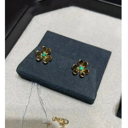 [CharmAmor]FRIVOLE  FLOWER MALACHITE EARRINGS