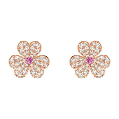 [CharmAmor]FRIVOLE PINK GOLD FLOWER DIAMOND EARRINGS