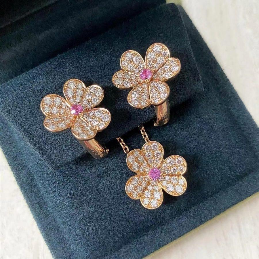 [CharmAmor]FRIVOLE ROSE GOLD FLOWER DIAMOND NECKLACE